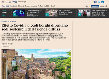 Effetto Covid: i piccoli borghi diventano sedi sostenibili dell'azienda diffusa