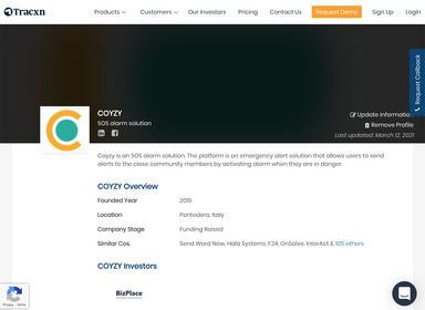 COYZY, app di sos e allarme su Trcxn
